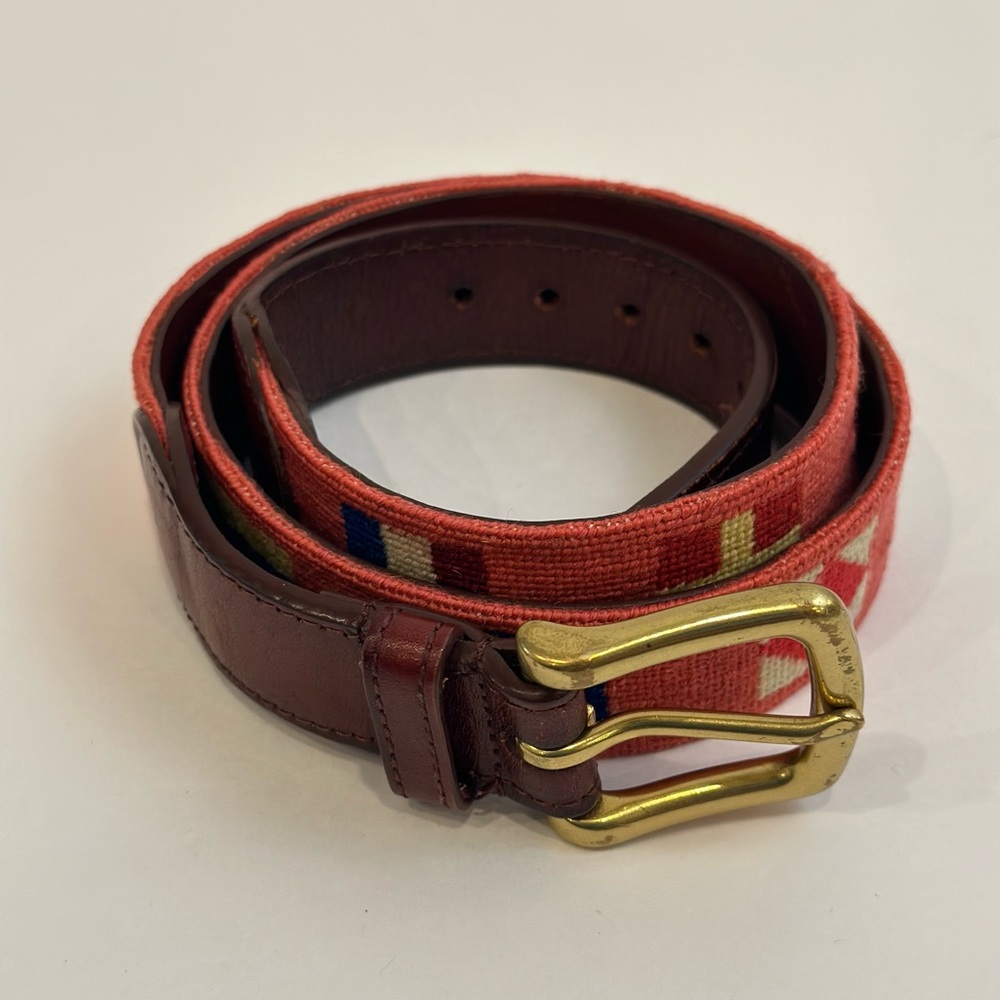 Tucker Blair Handmade Needlepoint Belts Men’s Size 32 Flags